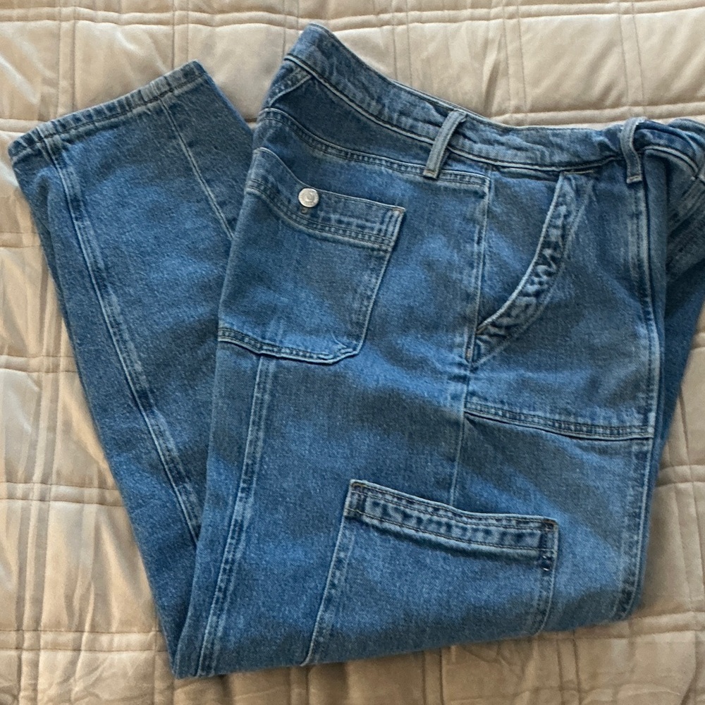 LOFT Blue Wide-Leg Flare Jeans